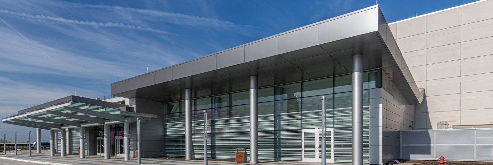 Entrance of the ConRAC at John Glenn Columbus International Airport.