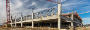 Construction progress at the ConRAC facility at the John Glenn Columbus International Airport in Columbus, Ohio.