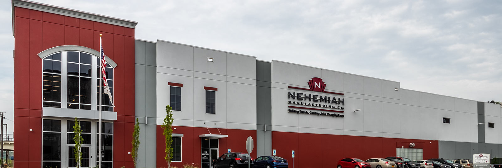 Entrance to the Nehemiah Manufacturing facility in Cincinnati, Ohio.