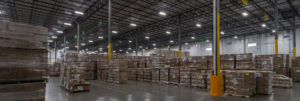 Large warehouse storage inside the Nehemiah Manufacturing facility in Cincinnati, Ohio.