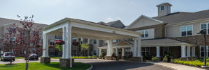 The large porte cochere at the entrance of the Story Point facility in Grove City, Ohio