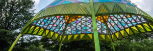 Close up of the gazebo structure at Towers Park in Westerville, Ohio