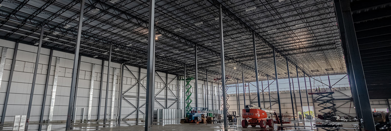 Interior progress at the FESTO industrial facility expansion in Mason, Ohio.