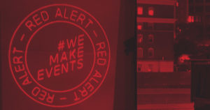 Schaefer Cincinnati lights up downtown office for Red Alert #RESTART.