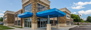 Main entrance at the Premier Health Liberty Family Medicine office building in Liberty Township, Ohio.