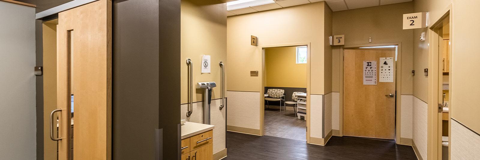 Exam rooms at the Premier Health Liberty Family Medicine office building in Liberty Township, Ohio.