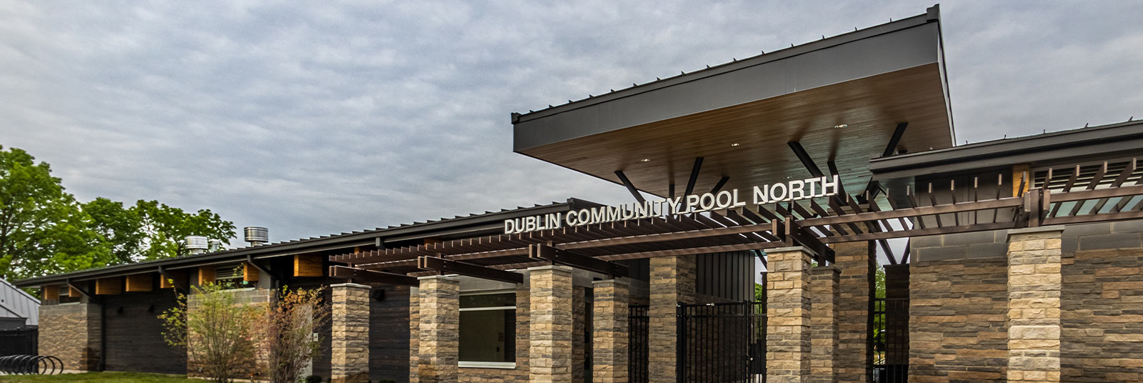 The gated entrance to the new Dublin Community Pool North.