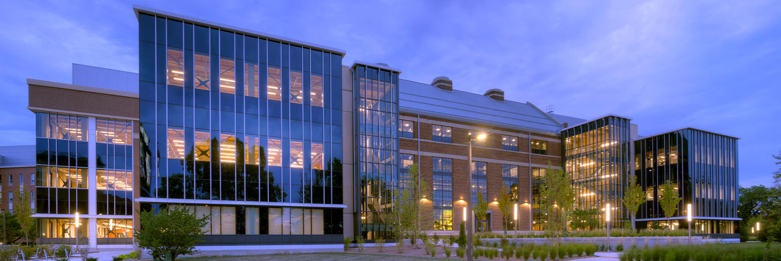 Exterior of the MSU STEM Facility in East Lansing, Michigan.