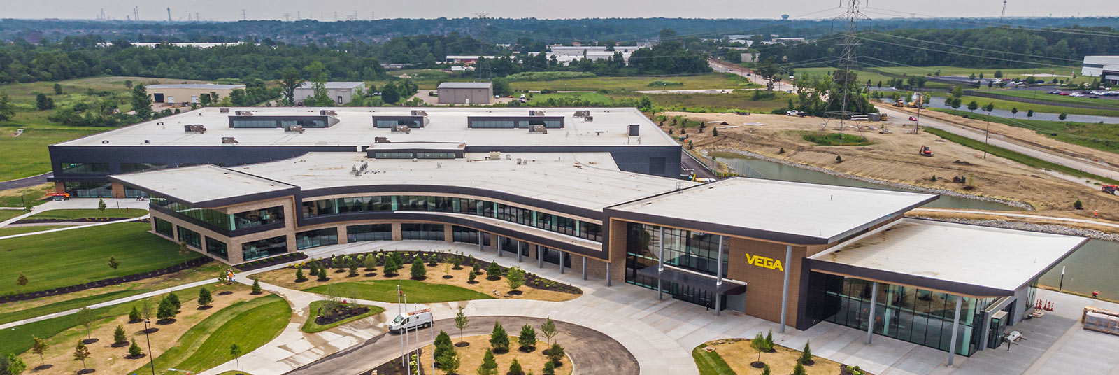 Aerial shot of the new VEGA Americas headquarters.