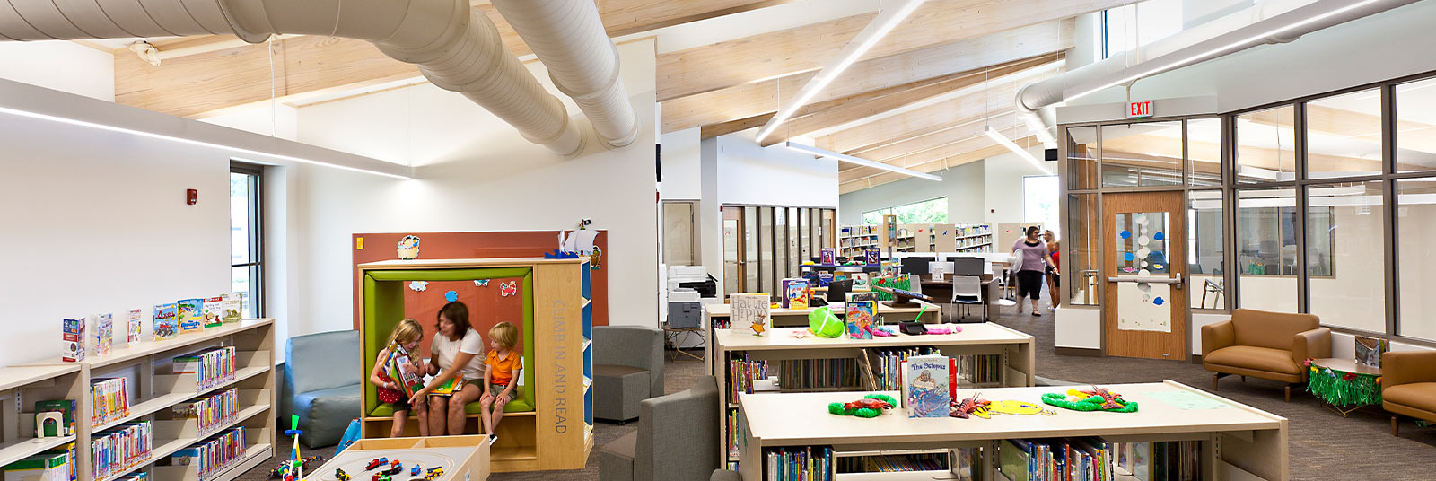 Reading spaces in the Barboursville Library.