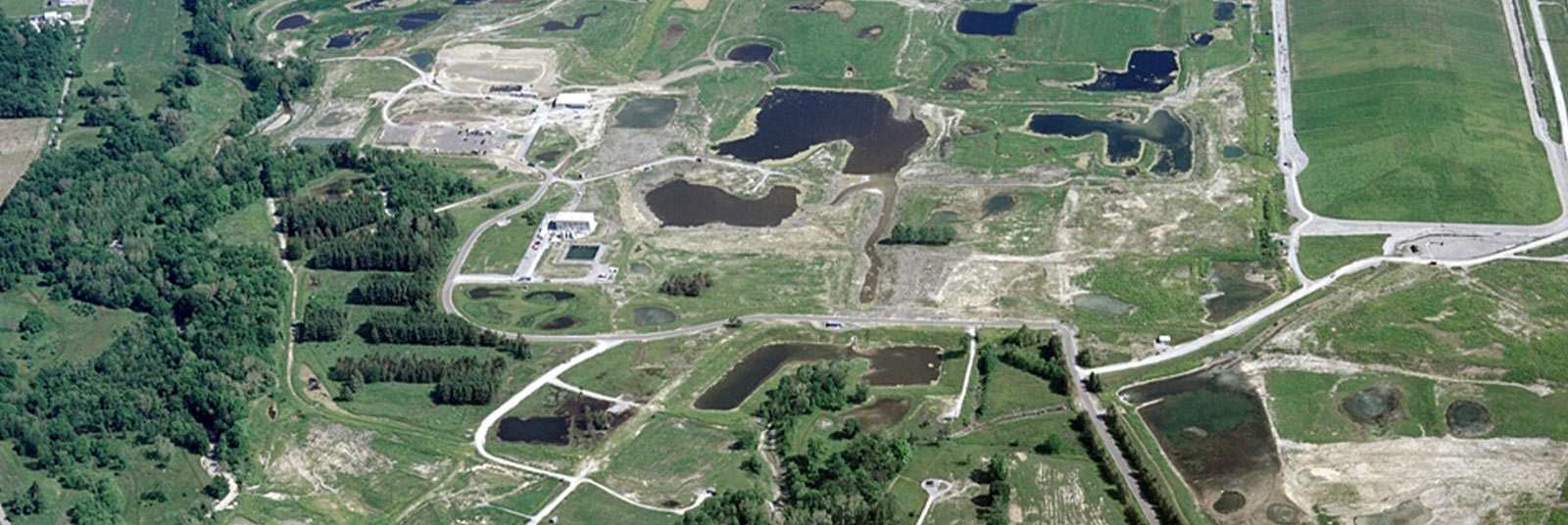 An aerial view of the Department of Energy Fernald.