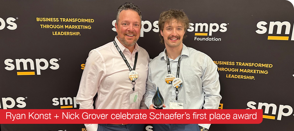 Ryan Konst + Nick Grover celebrate Schaefer's first place award.